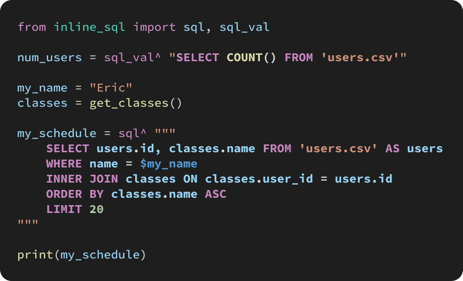 Inline SQL preview image